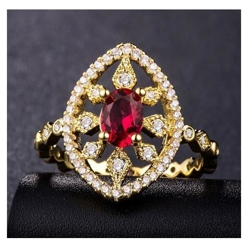 Luxury fashion ol womens Artificial zircon ring Popular style ring Image 2