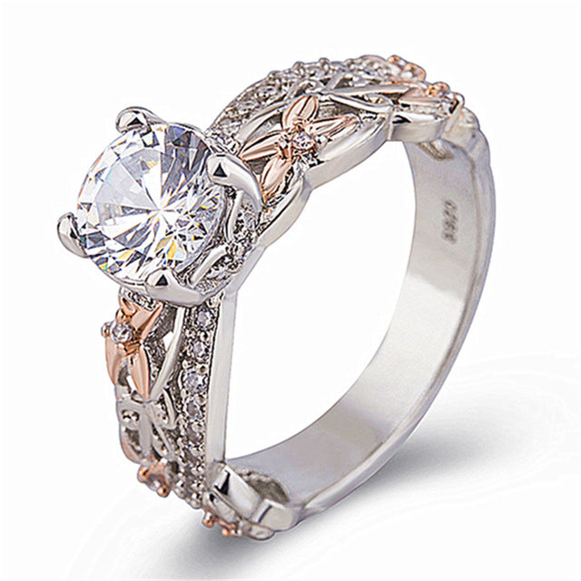 Rose Popular style Artificial zircon ring Image 1