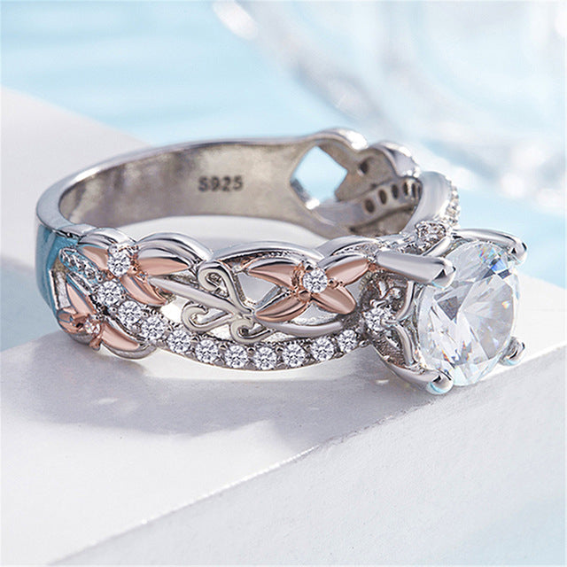 Rose Popular style Artificial zircon ring Image 3