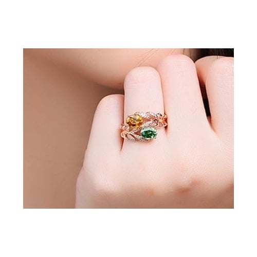 Leaves branches rings olive leaves s rose plated Popular style rings Image 6