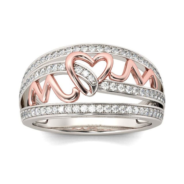 heart mom ring rose Popular style seperate Ring Image 1