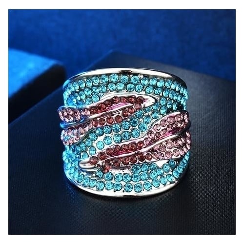 Fashion color leaves lovers ring ring ring Image 3