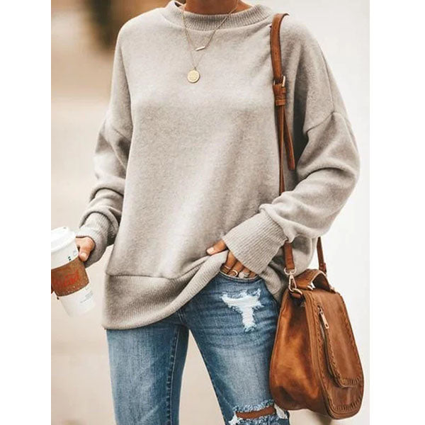 Light Gray Cotton-Blend Long Sleeve Casual Outerwear Image 1