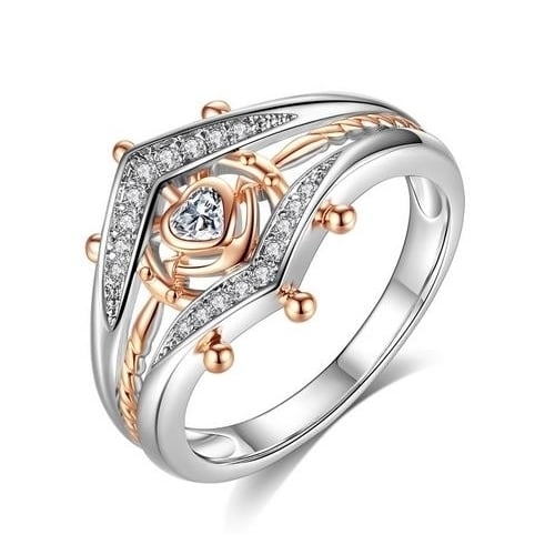 Rudder love ring fashion micro set Artificial zircon ring Image 1