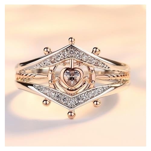 Rudder love ring fashion micro set Artificial zircon ring Image 2