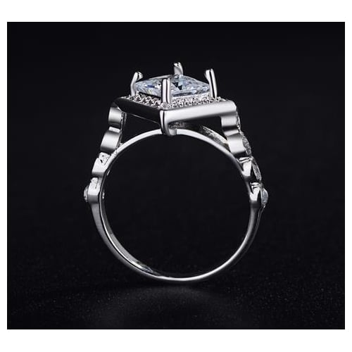 Womens Square Artificial zircon ring Image 4