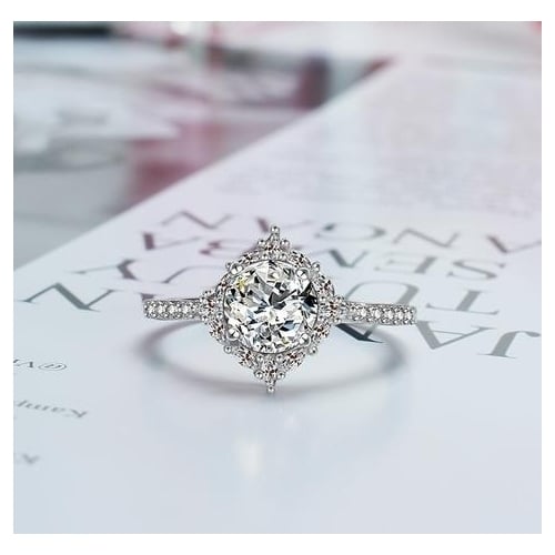 Us popular engagement ring with Artificial zircon ring Image 2