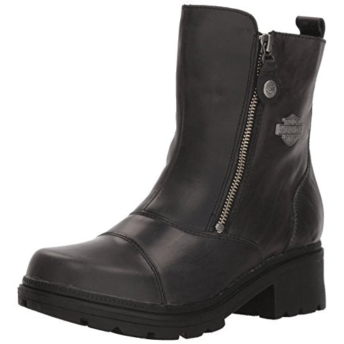 Harley-Davidson Womens Amherst Leather Riding Boots Black - D84236 BLACK Image 1