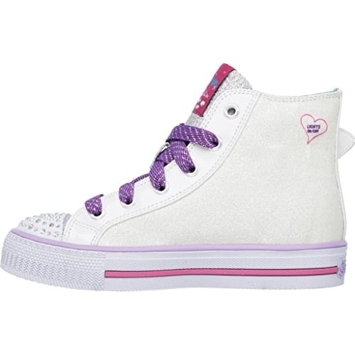 Skechers Girls Shuffles - Wander Wings High Top Sneaker White/Multi - 10707N WHT/MULTI Image 3