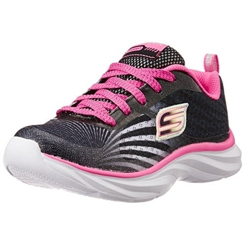 Skechers Kids Pepsters-Rally Up Lace Up Sneaker (Little Kid/Big Kid)  BLACK/WHITE/PINK Image 1