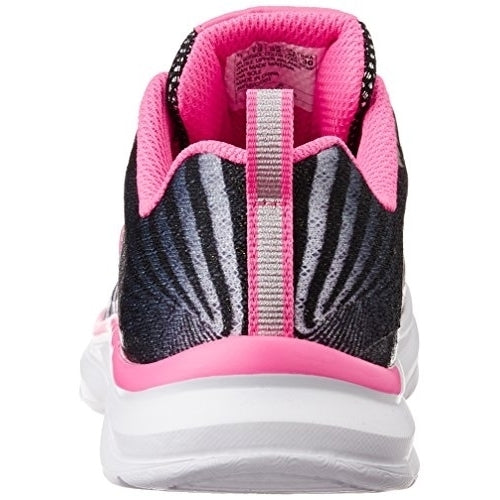 Skechers Kids Pepsters-Rally Up Lace Up Sneaker (Little Kid/Big Kid)  BLACK/WHITE/PINK Image 3
