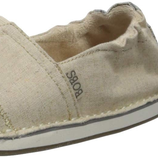 Skechers BOBS Womens Bobs Chill-Twill Canvas Scrunch Back Ballet Flat  NATURAL Image 2