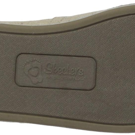 Skechers BOBS Womens Bobs Chill-Twill Canvas Scrunch Back Ballet Flat  NATURAL Image 4