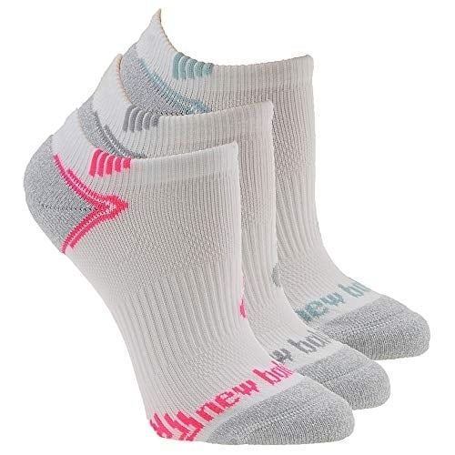 Balance Unisex-Adult No Show Running Socks- 3 Pair Pack WHITE Image 1