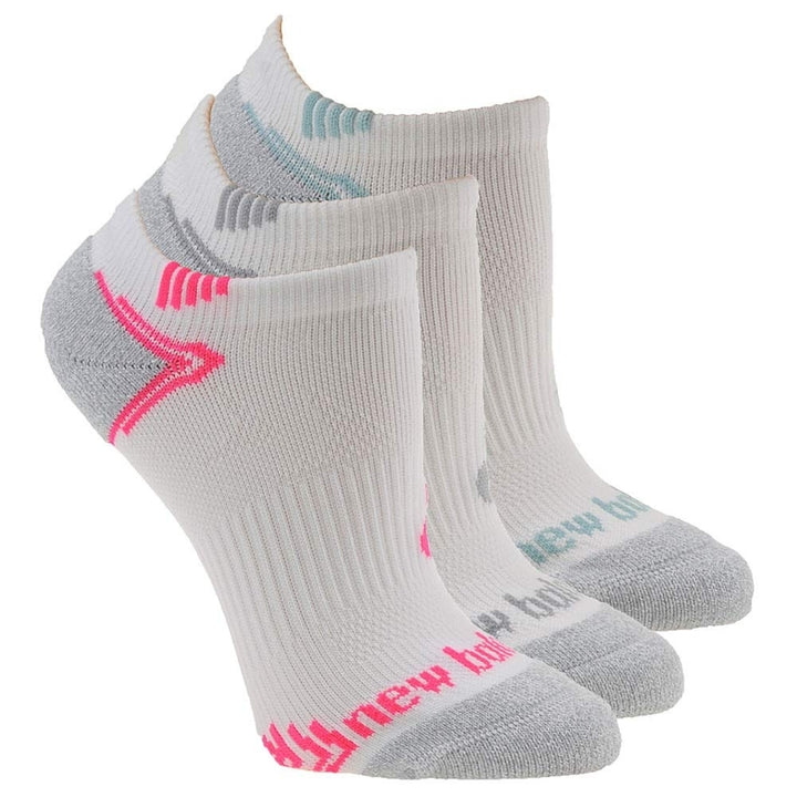 Balance Unisex-Adult No Show Running Socks- 3 Pair Pack WHITE Image 2