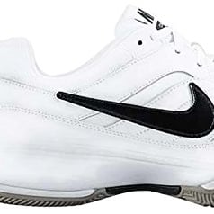 NIKE Mens Court Lite Tennis Shoes White/Black-medium Grey Image 2