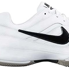 NIKE Mens Court Lite Tennis Shoes White/Black-medium Grey Image 3