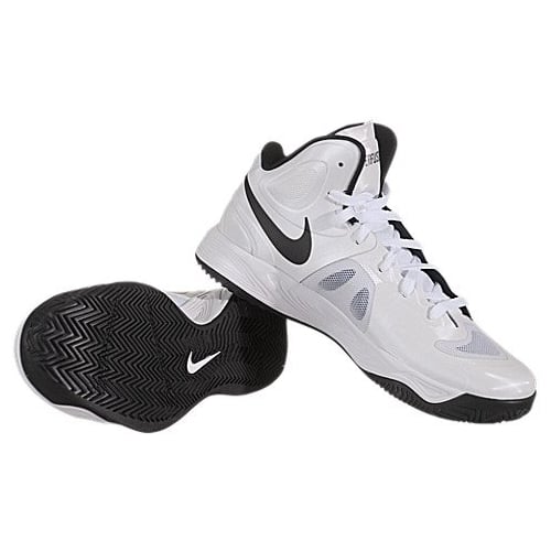 NIKE Mens 525019 Ankle-High Basketball Shoe WHITE/BLACK Image 3