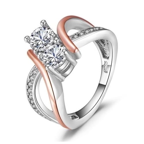 creative European and American womens rose Popular style color separation ring Image 1