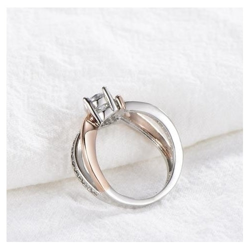 creative European and American womens rose Popular style color separation ring Image 4