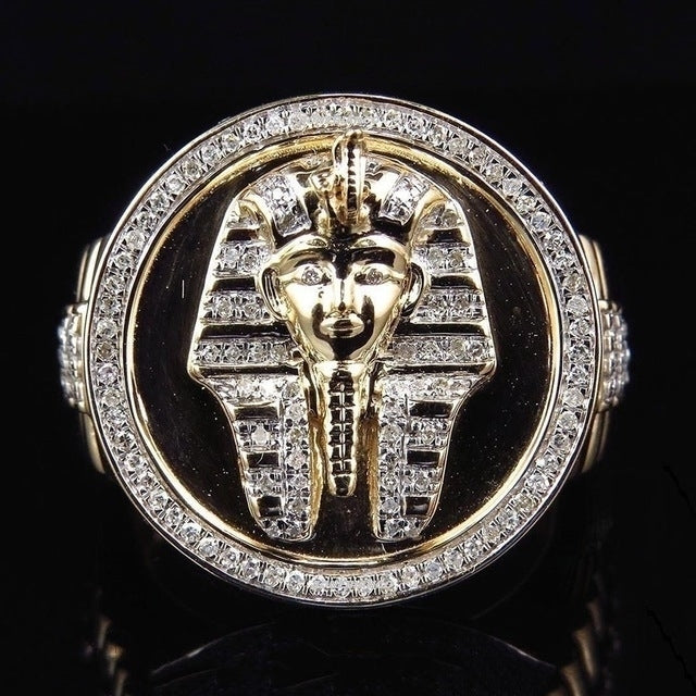 Popular style Two Color Egyptian king Tutankhamun ring mens ring Image 2