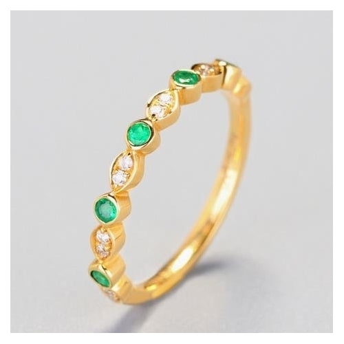 18 K  Popular style grandmother emerald ring fine ring Image 3