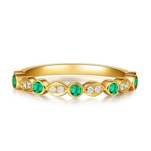 18 K  Popular style grandmother emerald ring fine ring Image 4