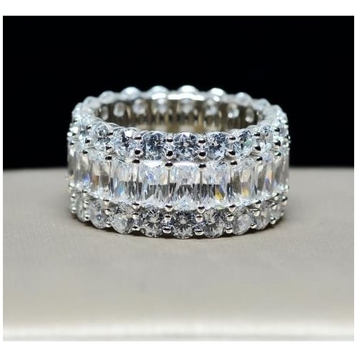 fine imported Artificial zircon fire color treasure ring female temperament micro Artificial zircon ring Image 7