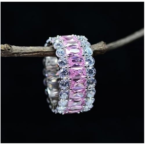 fine imported Artificial zircon fire color treasure ring female temperament micro Artificial zircon ring Image 8