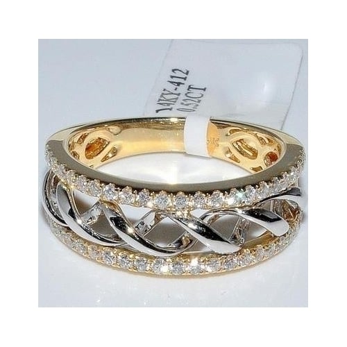 Popular style two color Artificial zircon ring Image 1