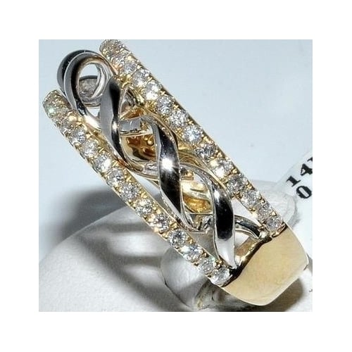 Popular style two color Artificial zircon ring Image 4