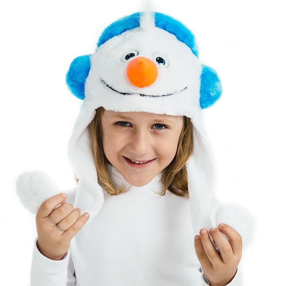 Little Winter Snowman Headpiece Kids Costume Orange Nose Dress-Up Play Accessory 5 OReet Image 3