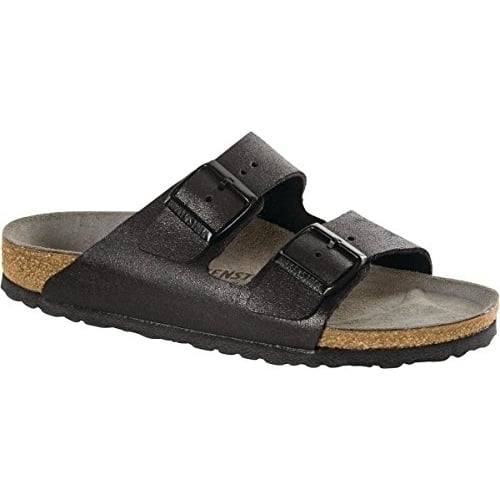 BIRKENSTOCK Arizona Washed Metallic Antique Black Leather Narrow Width 1011292 Image 4