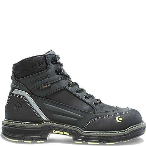 WOLVERINE Mens Overman 6" CarbonMAX Waterproof Composite Toe Work Boot Black - W10484 GREY/BLACK Image 1