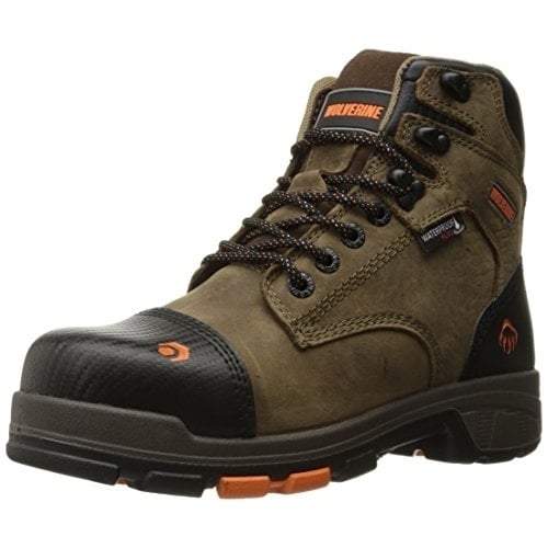 WOLVERINE Mens Blade LX 6" CarbonMAX Waterproof Composite Toe Work Boot Chocolate Chip - W10653 BROWN Image 4