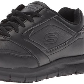 SKECHERS WORK Womens Relaxed Fit Nampa - Wyola SR Soft Toe Slip Resistant Work Shoe Black - 77235-BLK  BLACK Image 1