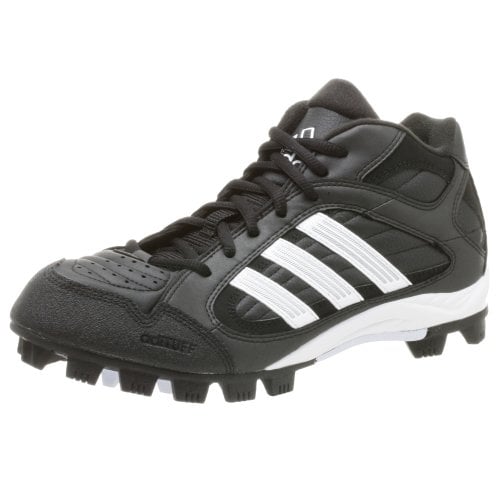 adidas Mens Triple Star 5 Mid Cleats Black White Metallic Silver Size 10 Image 1