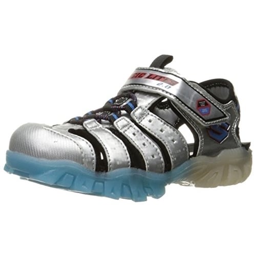 Skechers Kids Magic Lites Light-Up Sandal (Little Kid/Toddler) Silver/Blue Image 1