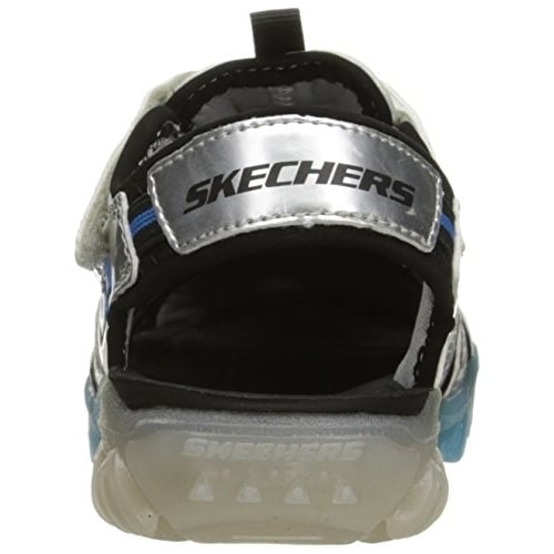 Skechers Kids Magic Lites Light-Up Sandal (Little Kid/Toddler) Silver/Blue Image 3