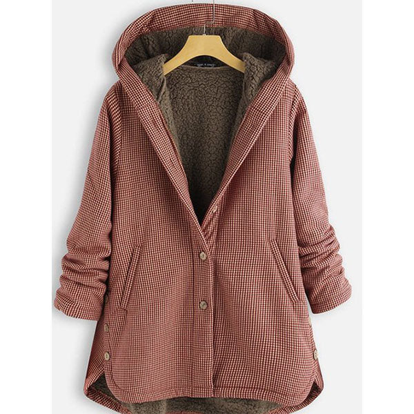 Buttoned Hoodie Casual Cotton-Blend Outerwear Image 2