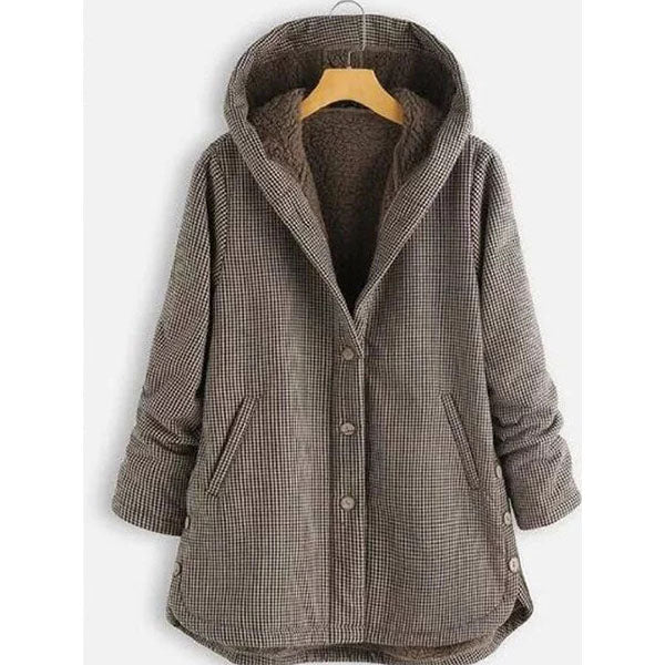 Buttoned Hoodie Casual Cotton-Blend Outerwear Image 3