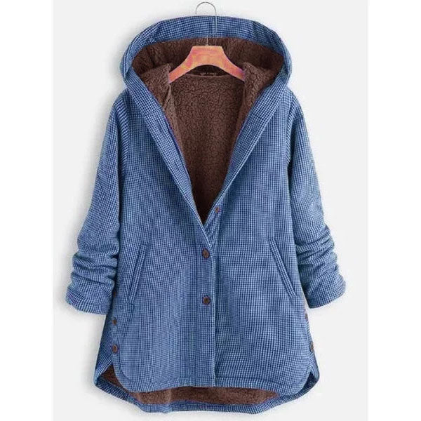 Buttoned Hoodie Casual Cotton-Blend Outerwear Image 4