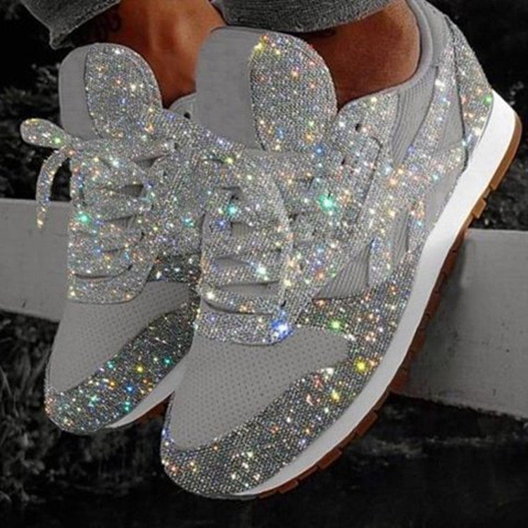 Sparkly Crystal Platform Sneakers Image 2