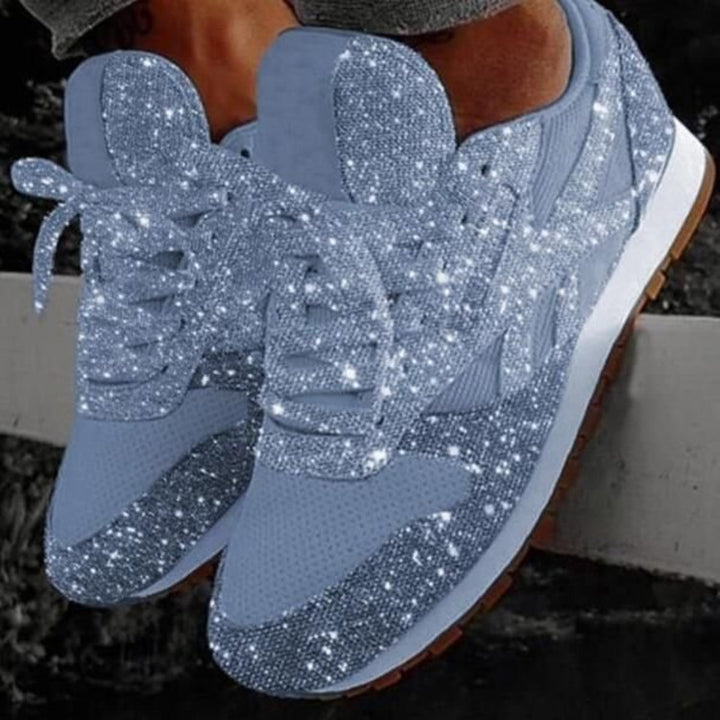 Sparkly Crystal Platform Sneakers Image 3