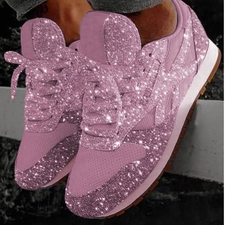 Sparkly Crystal Platform Sneakers Image 4