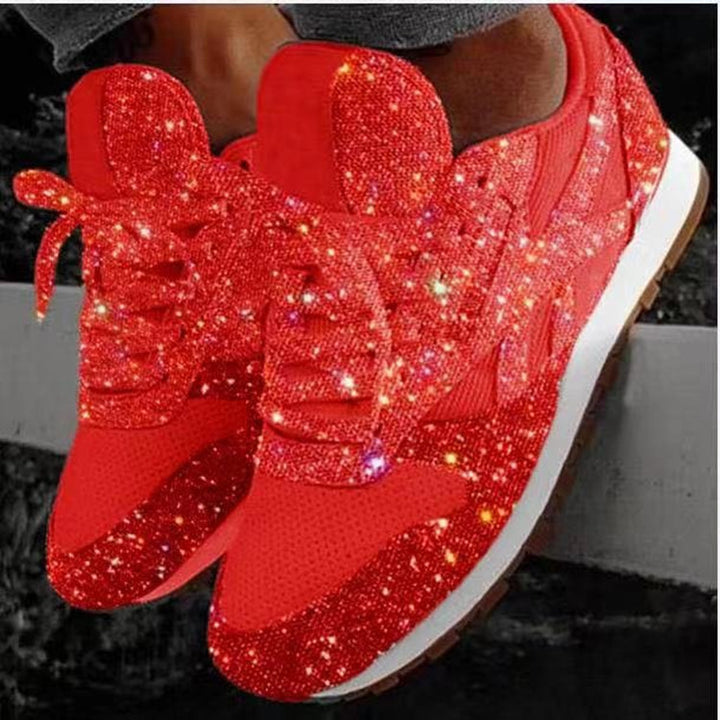 Sparkly Crystal Platform Sneakers Image 6