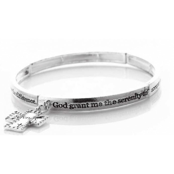 Serenity Prayer Cross Charm Bracelet Image 1