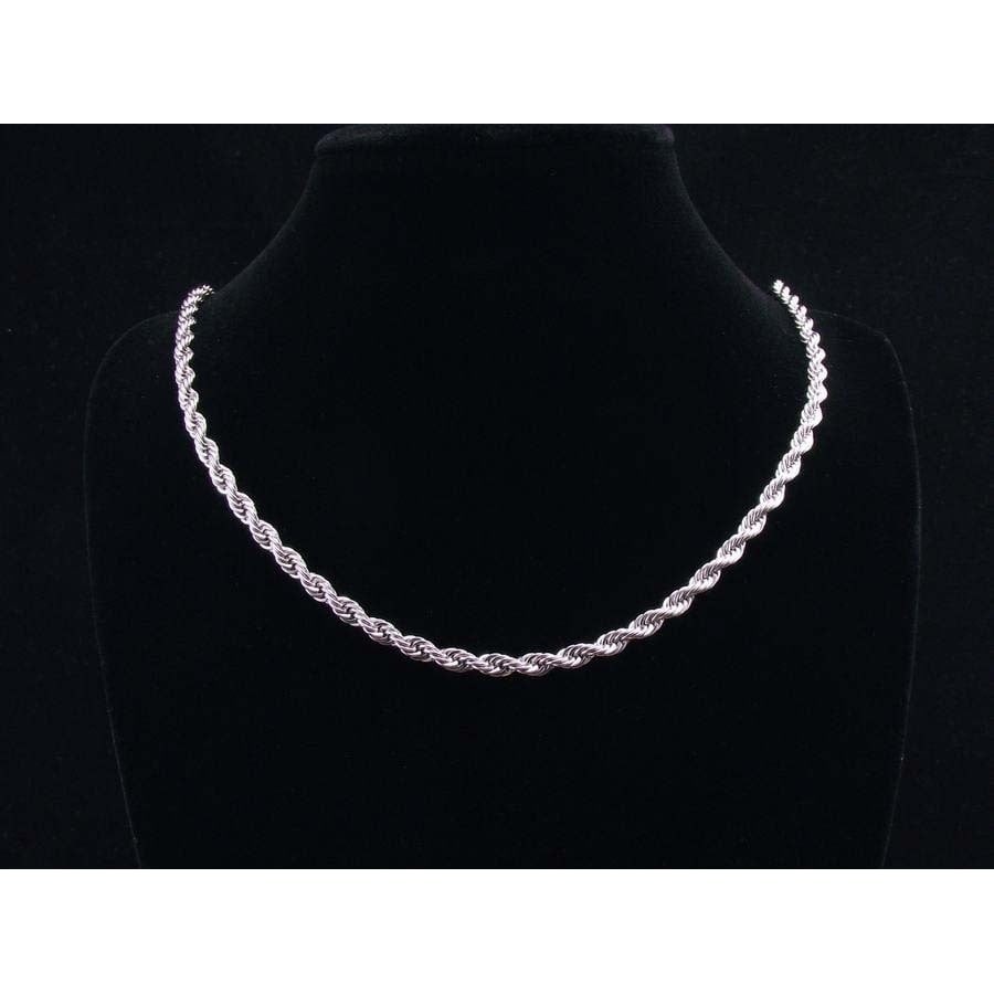 14K White Gold Filled 2MM Rope Chain 24" unisex Image 1