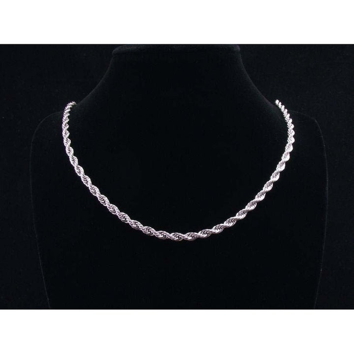 14K White Gold Filled 2MM Rope Chain 24" unisex Image 1