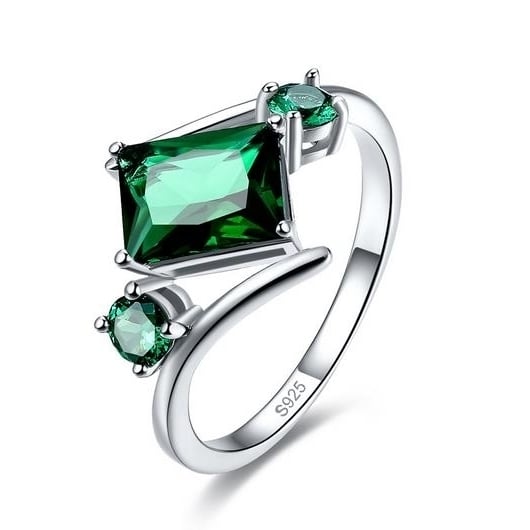 Sterling Fashion style Green Artificial zircon ium ring Image 1